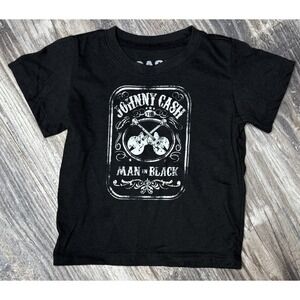 Johnny Cash The Man in Black Graphic Tee T Shirt Toddler Size 2T